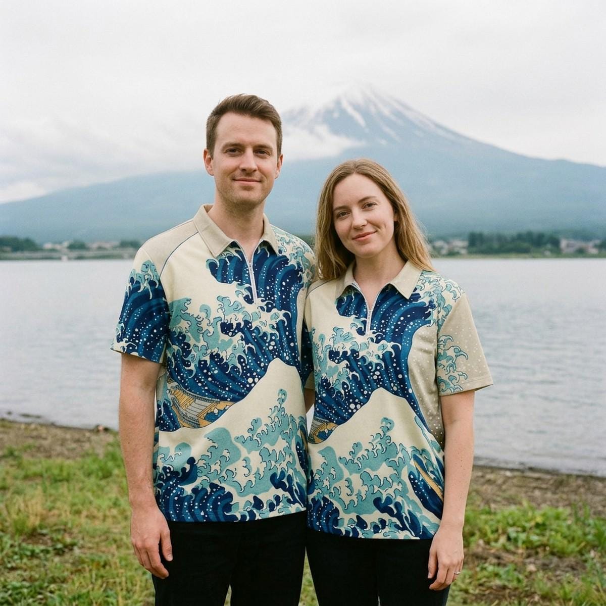 Hokusai Great Wave off Kanagawa Polo Shirt Japanese Painting Fine
