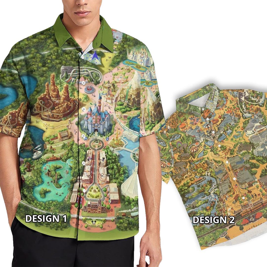 ディズニーランド　マップ　シャツ Disneyland Map Colorful Vintage Disney Cruise Party Holiday Family