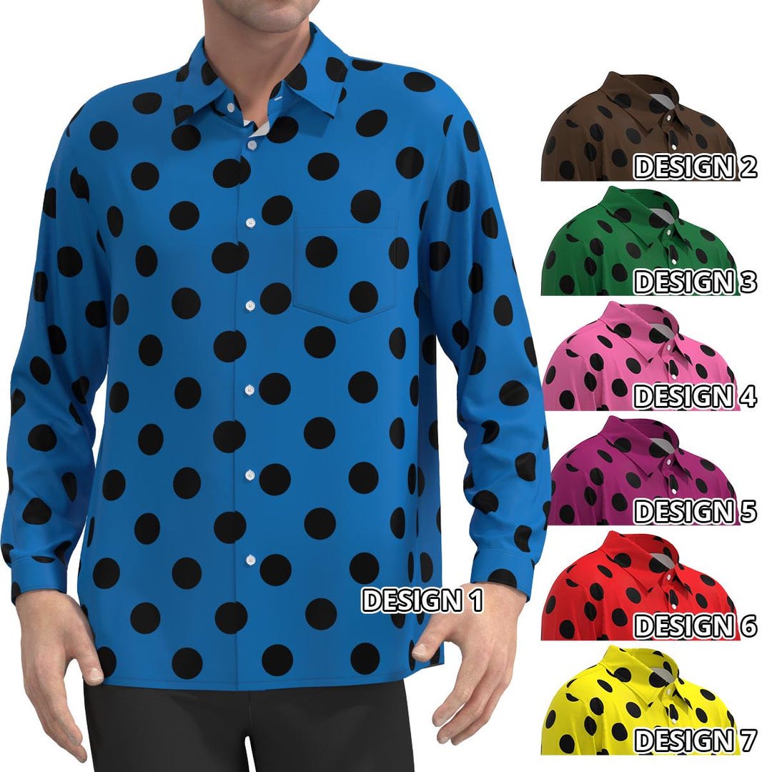 トップス 60s custom needle polka dot shirt Sz. XL Polkadot 1960's Shirt - Etsy