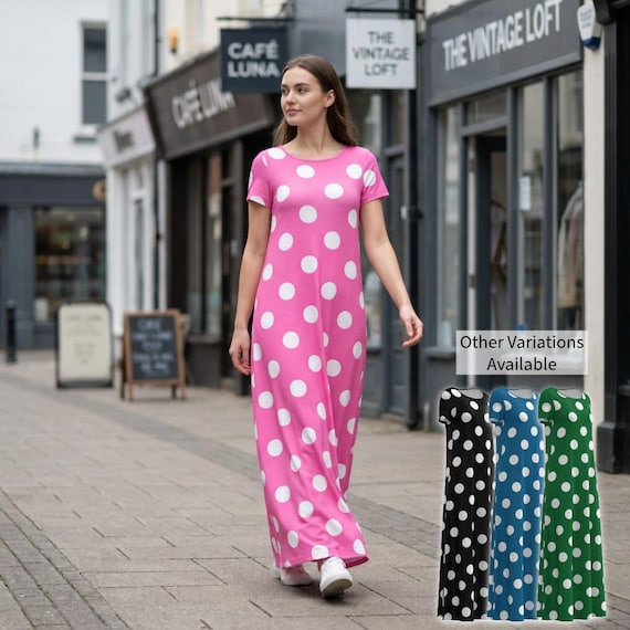 loft pink polka dot dress Worn x1 Ann Taylor Loft Polka Dot Balloon Sleeve Swing Mini Pink Dress Viscose S