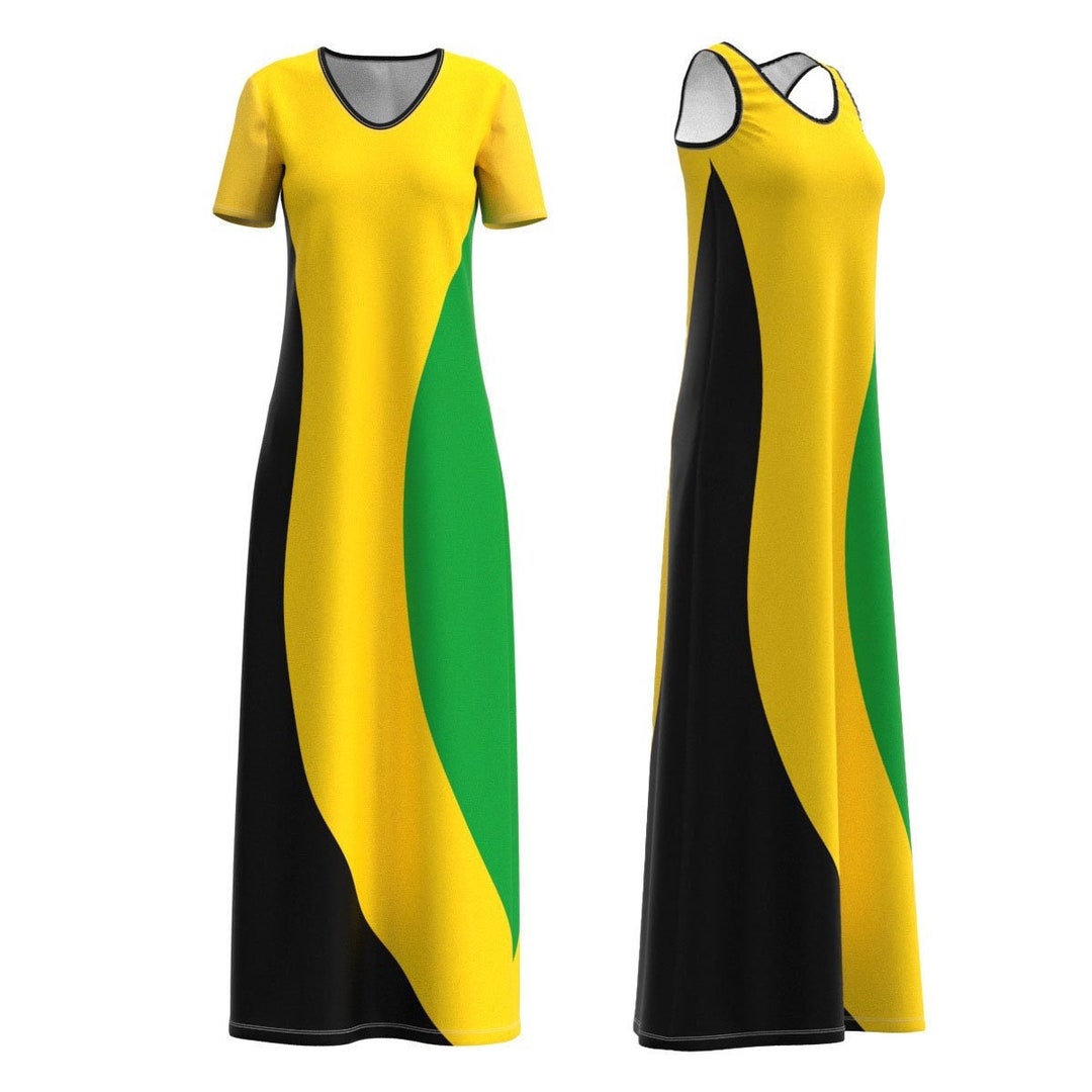 Jamaican color maxi clearance dress
