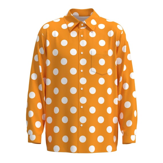 Long Sleeve Polka Dot Black Red Blue Brown Green Orange
