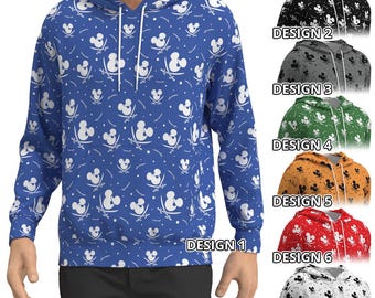Sudadera con capucha de manga larga con parche de ojo de Mickey Mouse para hombre y mujer, estilo pirata, para cruceros de Disney, viajes de vacaciones y fiestas.