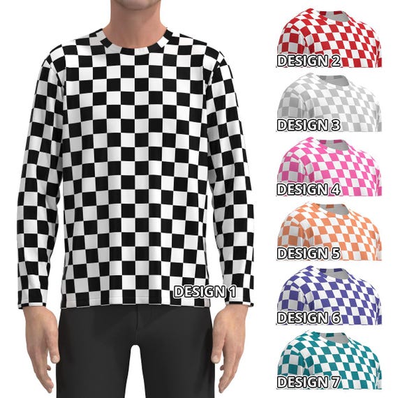 Black White Red Gray Pink Coral Orange Purple Teal Green Check