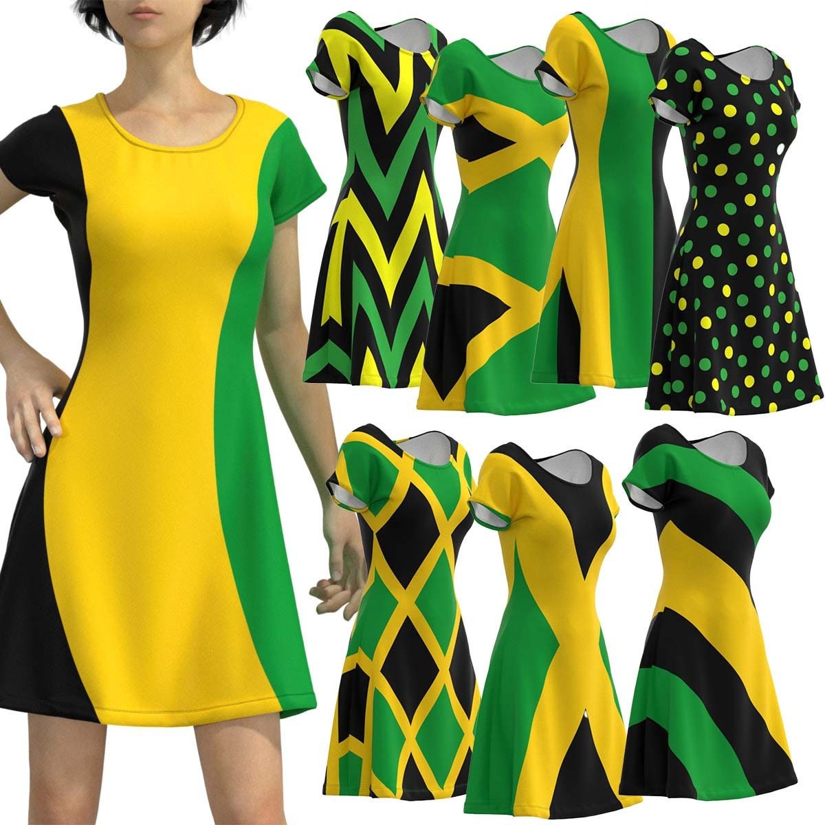 The Jamaican Bandana Pattern A-Line Dress for Sale by KayLadyBug