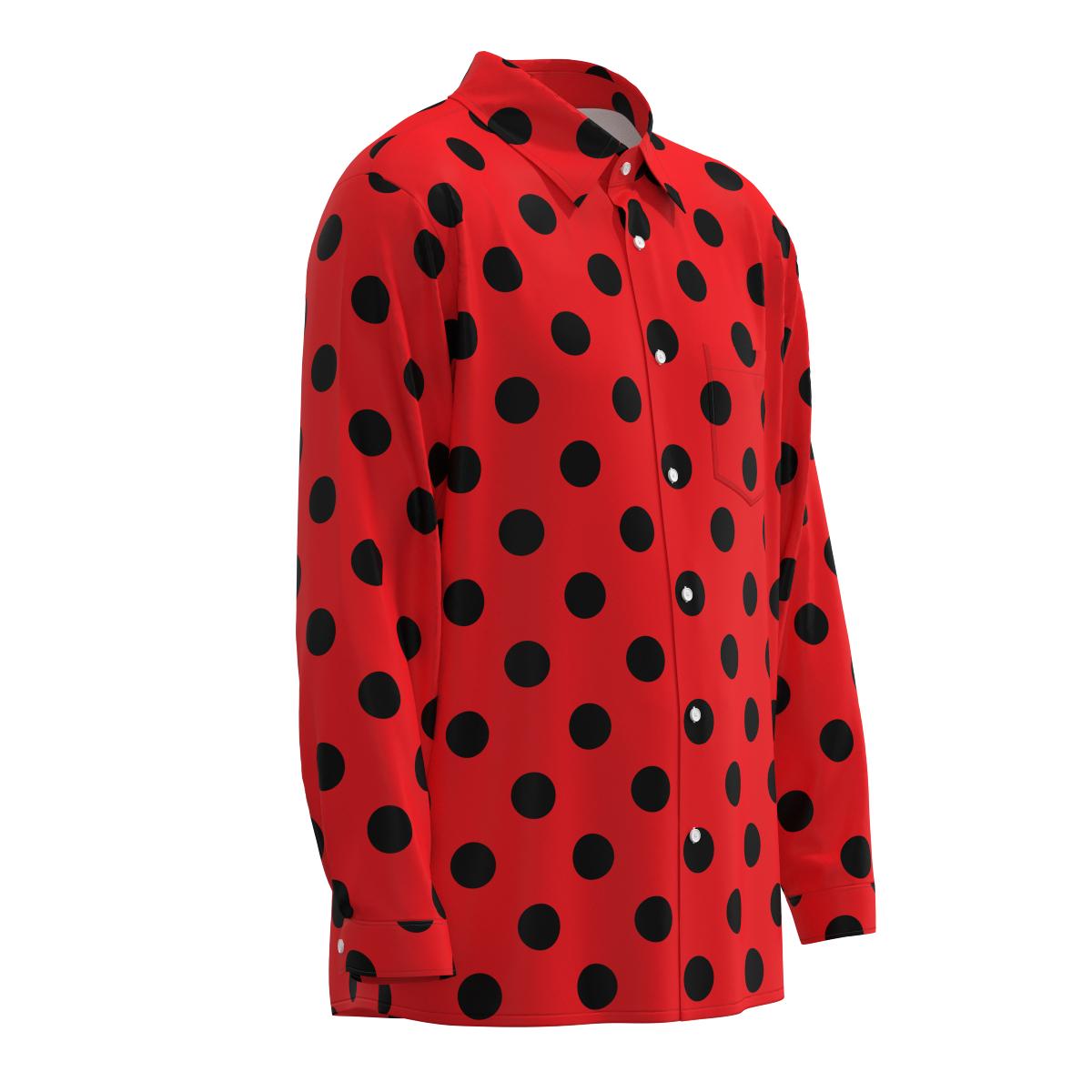 Long Sleeve Polka Dot Brown Red Blue Green Orange Purple