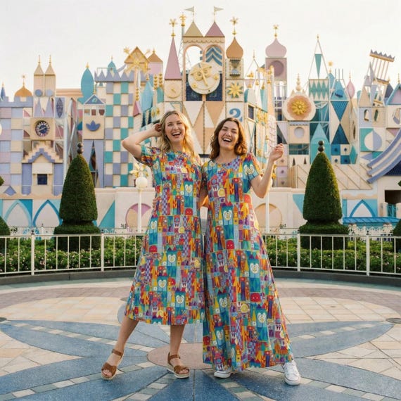 sachin and babi light blue dress Disneyland It's A Small World Long Maxi Midi Dress Disney Inspired Womens  Clothing Scarf