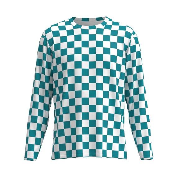 は*ん様 house on the hill L/S Tee (Checker) Black White Red Gray Pink Coral Orange Purple Teal Green Check