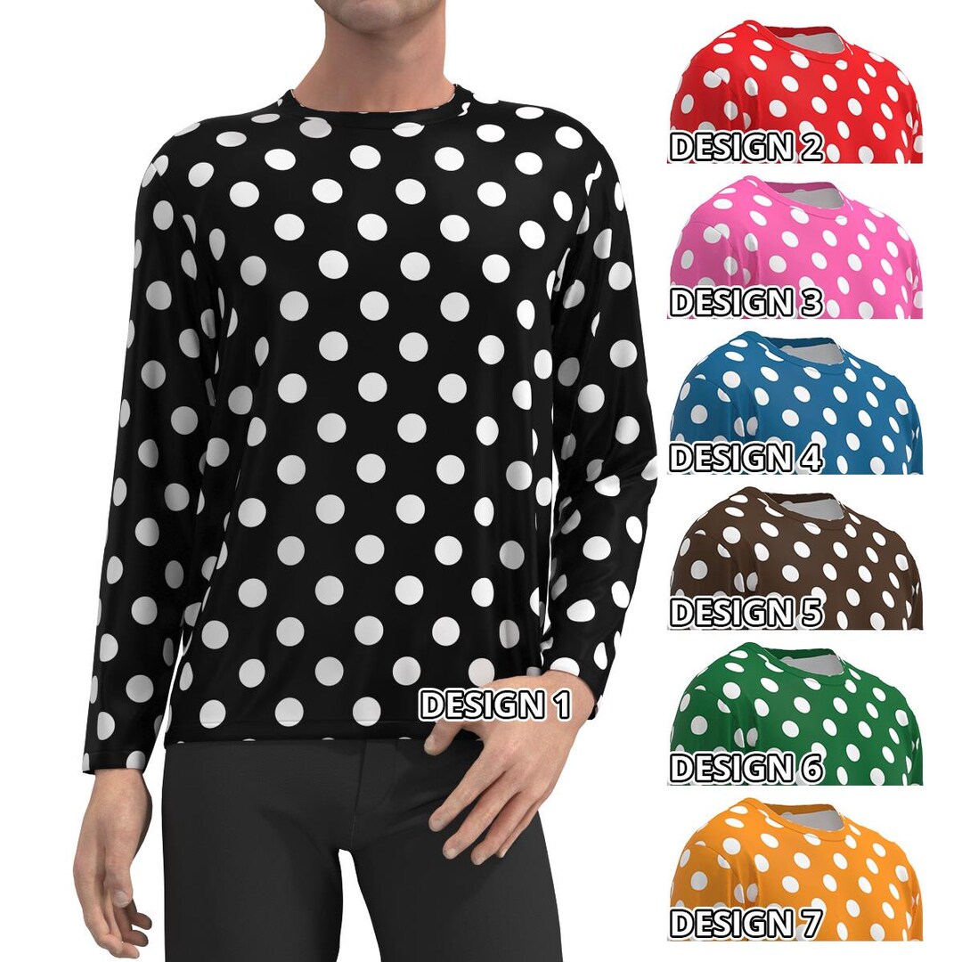 Tシャツ(長袖+七分) Y's 24SS POLKA DOT PIGMENT PRINT SHIRTS 3sixteen Vacation Shirt - Black Polka Dot