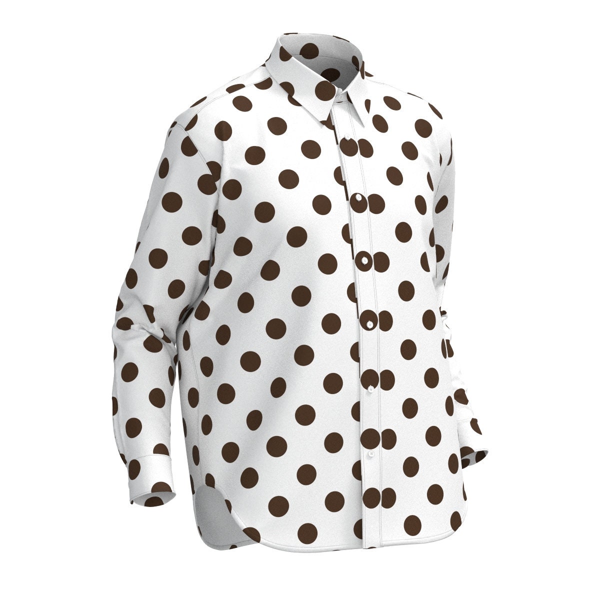Button up polka dot shirt sales