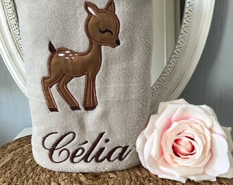 Personalized baby blanket, baby fleece blanket, personalized baby blanket, baby blanket, fawn blanket