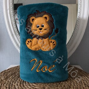 Personalized baby blanket, baby fleece blanket, personalized baby plaid, baby blanket, lion blanket