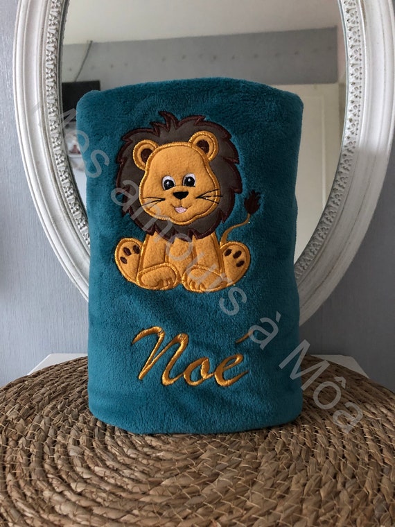 Couverture bébé personnalisée, couverture polaire bébé, plaid personnalisé bébé ,couverture bébé, couverture lion