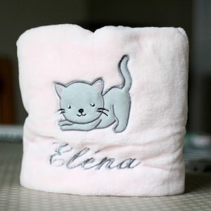 Personalized baby blanket, baby fleece blanket, personalized baby plaid, baby blanket, cat blanket