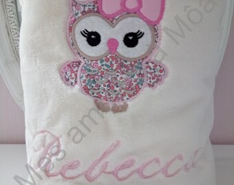 Personalized baby blanket, fleece baby blanket, personalized baby throw, baby blanket, owl blanket
