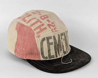 Vintage Cement Sack Hat | 5 Panel Hat | Baseball Hat