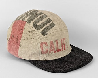 Vintage Cement Sack Hat | 5 Panel Hat | Baseball Hat