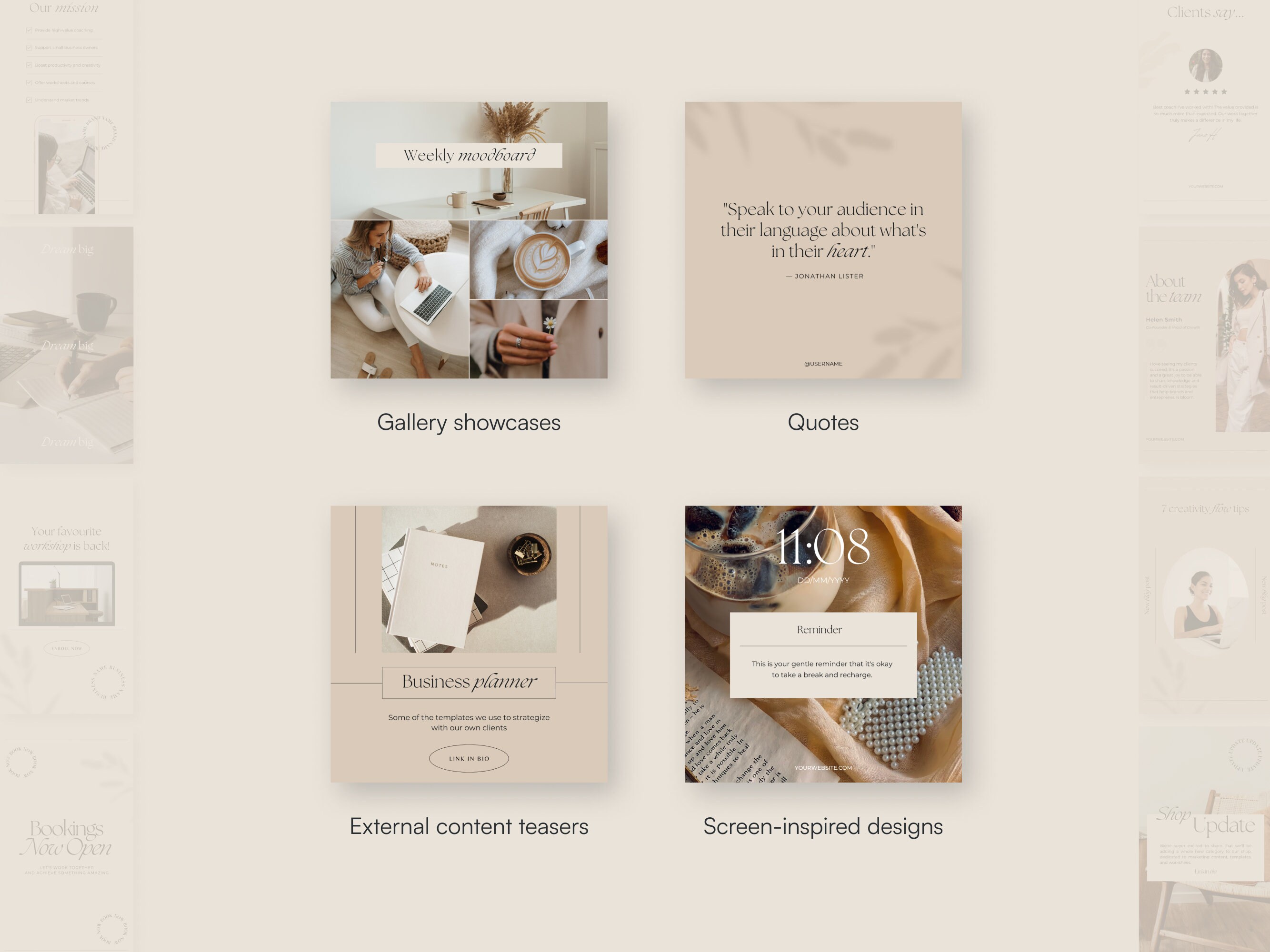 300 Instagram Templates Beige Luxury Instagram Coach, Canva Instagram ...