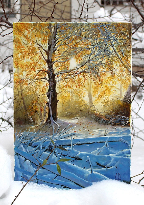 Snow Forest Landscapes SINGLE Leinwand Wand Kunst Bild drucken