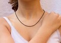 Necklace with small faceted Spinels - 2 closing systems available - black thread - 5 lengths : choker-13.38"-16.93"-37.80"-50" (inches) product logo