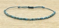 Minimalist Neon Apatite Adjustable Bracelet - Faceted Stones - 2mm - Blue Nylon Thread - Gift for Her - Balance product logo