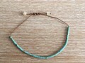 Minimalist adjustable bracelet with Turquoises - brown nylon thread - gift for her - birth December - 18 years old wedding product logo