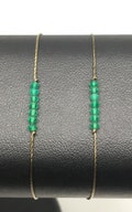 Adjustable bracelet with 7 small Green Onyx - nylon thread (different colours available) - gift for her - self control product logo