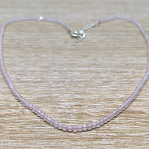 Small faceted Pink Quartz as choker - gift for her - Romantic gemstone - Love and Harmony gem