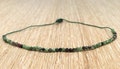 2mm Faceted Ruby Zoisite Bracelet - Green Nylon Thread - Adjustable & Minimalist - Gift for Her - Repels Fatigue - Positive Energy product logo