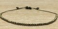 Adjustable bracelet with small faceted pyrites - 2mm - brown nylon thread - gift for her - fool's gold - protection gem product logo