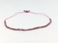 Mexican pink opal bracelet with approx. 50 small faceted gems - Fuchsia nylon thread - Adjustable and minimalist - gift for her product logo