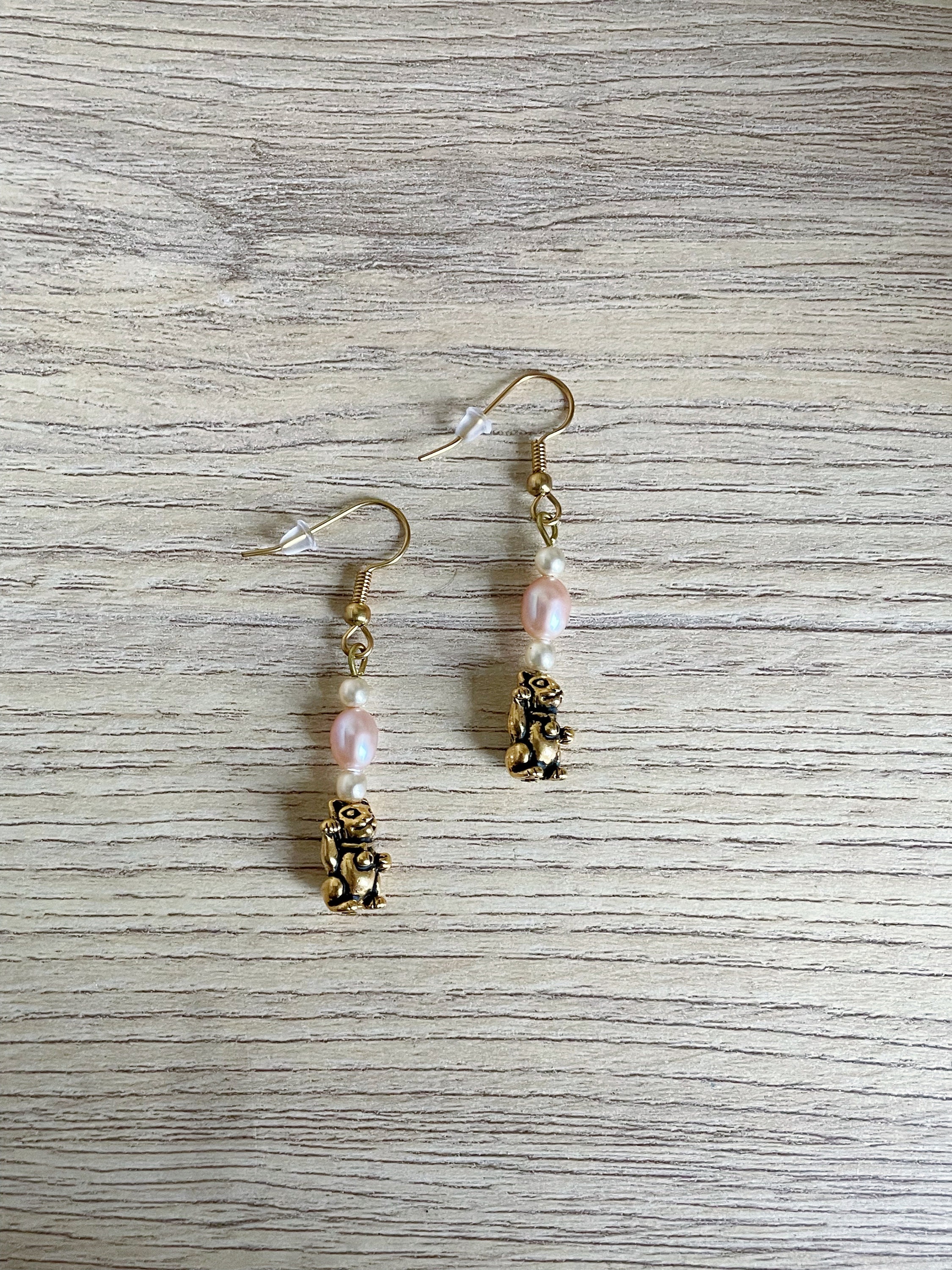 Ohrringe, Glück, Freundschaft, Maneki Neko, japanische Glückskatze