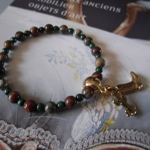 Bracciale Country, Western, selvaggio West, perle rosso creek, candelabri di cactus, metallo fine Golden Mall