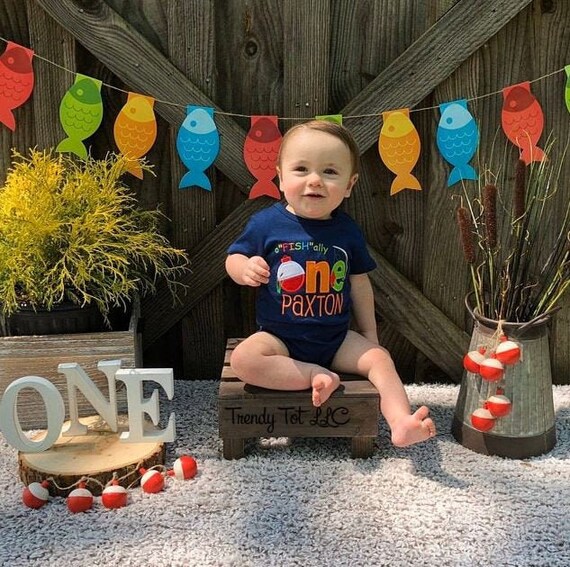 Boy First Birthday Fishing Outfit,0fishally One Cake Smash Set