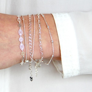 MINIMAL bracelets solid silver chains 925 fine jewelry image 1