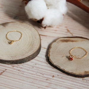 VICTORIA ring gold chain 14 carat gold filled Carnelian pearl