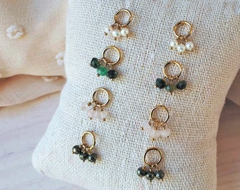 THÉORA chips recycled gold gold filled earrings pearls fine stones