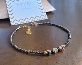 DANCE Bracelet Pyrite stars Jasper and 14 carat gold filled beads