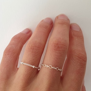 MINIMAL ring satellite chain solid silver 925 fine jewelry