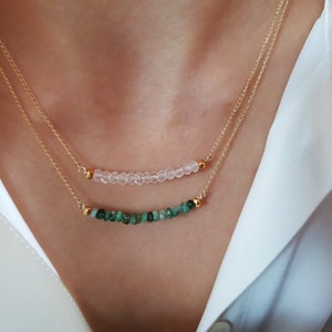 BARISTA necklace other fine stones of your choice 24 carat gold plated stainless steel chain