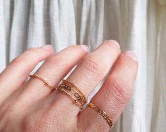 Bague MINIMAL chaine or gold filled au choix