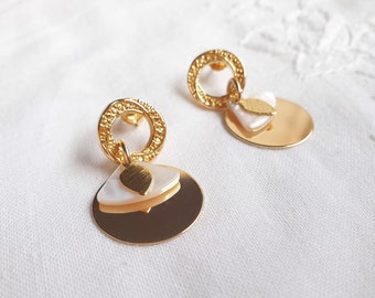 Puces LOUISE Nacre boucles d'oreilles or gold filled