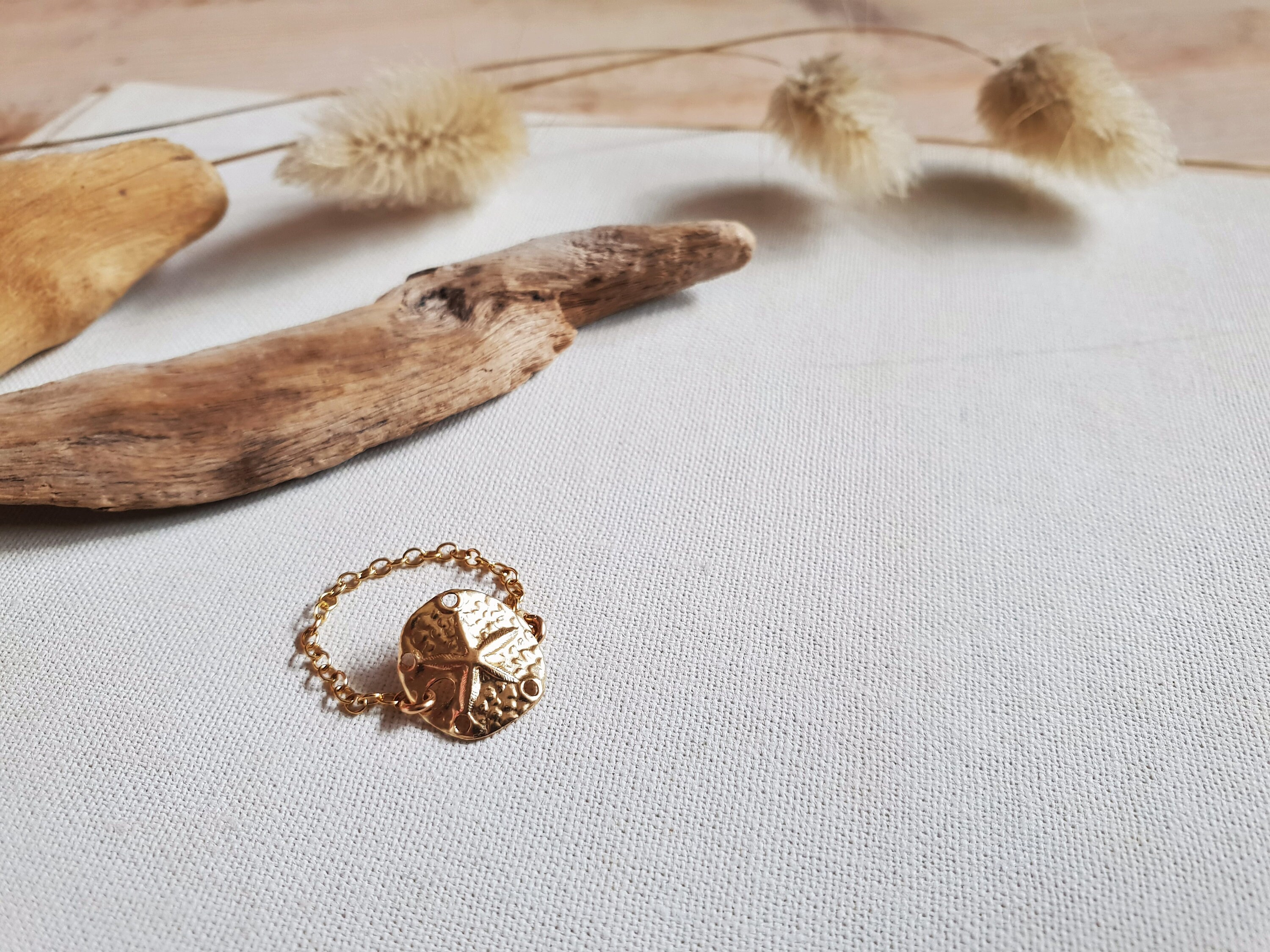 Bracelet Cadeau En Acier Inoxydable Plaqué Or - Orné D'une étoile De Mer, D'un Dollar Et De Perles