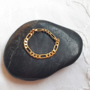 Bague MINIMAL au choix chaine or gold filled 14 carats chaîne Figaro