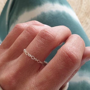 MINIMAL ring satellite chain solid silver 925 fine jewelry image 5