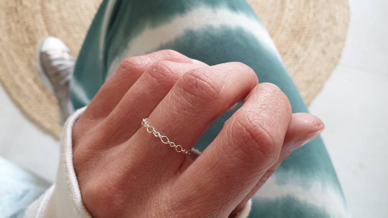 MINIMAL ring satellite chain solid silver 925 fine jewelry image 5