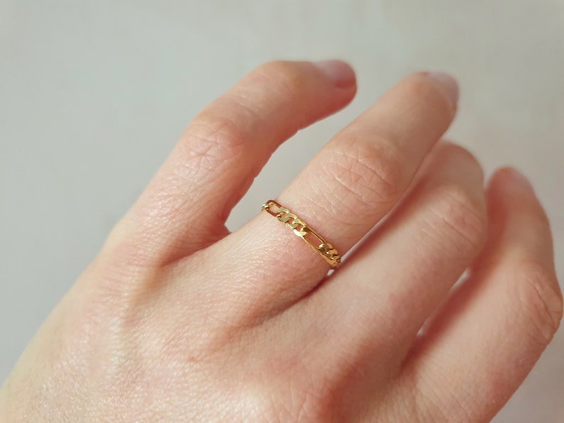 MINIMAL ring of your choice, 14 carat gold filled gold chain image 5