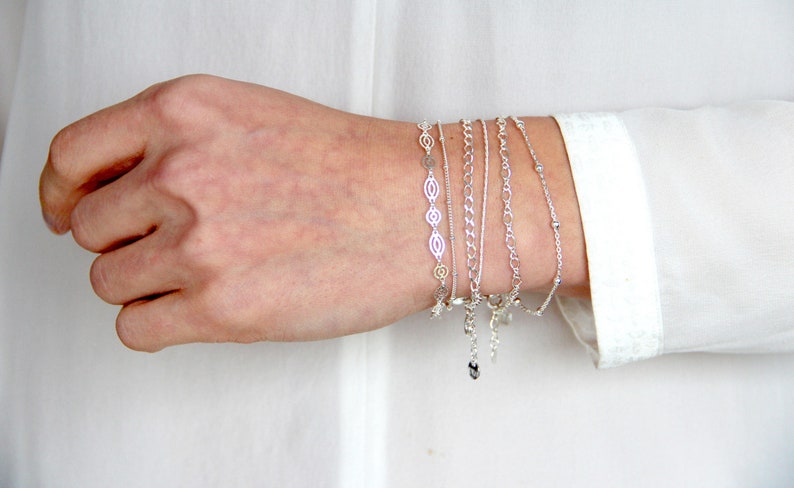MINIMAL bracelets solid silver chains 925 fine jewelry image 1