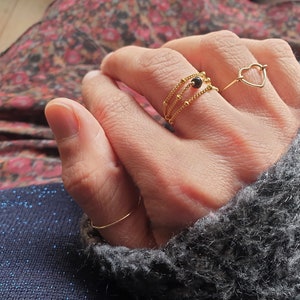 Anillo SOLO otros colores perlas piedras finas cadena de bolas de oro bañada en oro de 14 quilates imagen 3