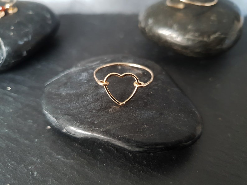 LOVE ring in 925 silver or 14 carat gold filled heart motif image 3